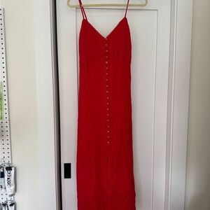 NWT ZARA Elegant Red Spaghetti Strap Dress Size S